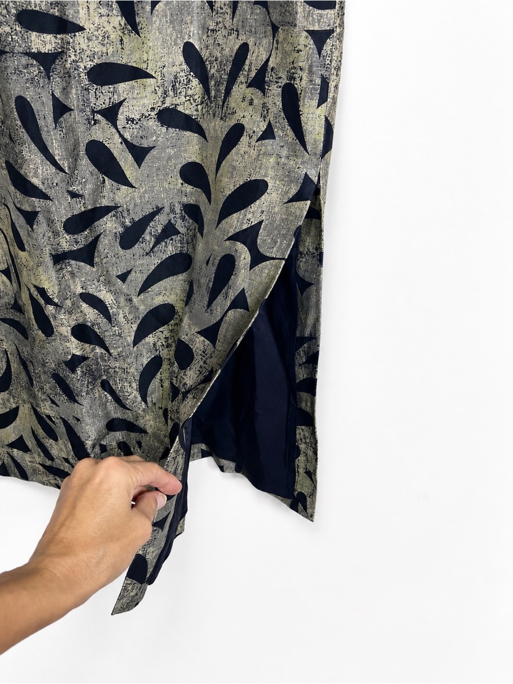 Sigrid Olsen Linen Silk Blend Midi Pencil Skirt Abstract Print Size 12 - Picture 7 of 7